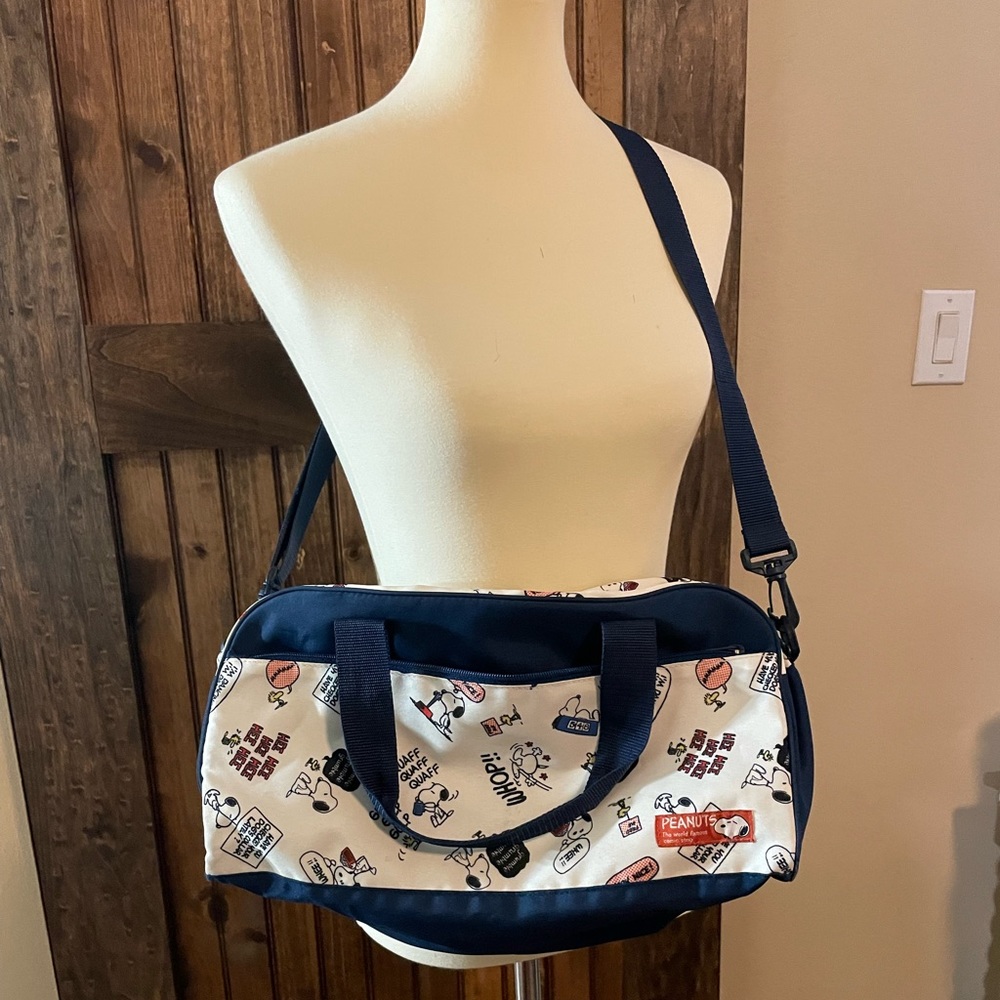 Vintage Peanuts Snoopy Japan Duffel Tote Bag